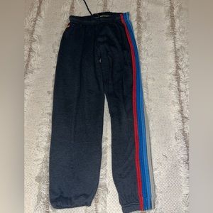 Aviator Nation 5 Stripe Sweatpants - Red, White, and Blue